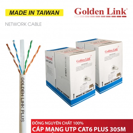 CÁP MẠNG GOLDEN LINK PLUS UTP CAT 6 305M – 100% ĐỒNG NGUYÊN CHẤT
