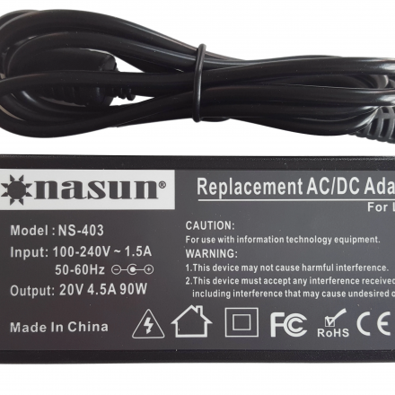 Sạc laptop NASUN (Chân kim) dùng cho IBM/Lenovo 20V-4.5A (90W) Model NS-403