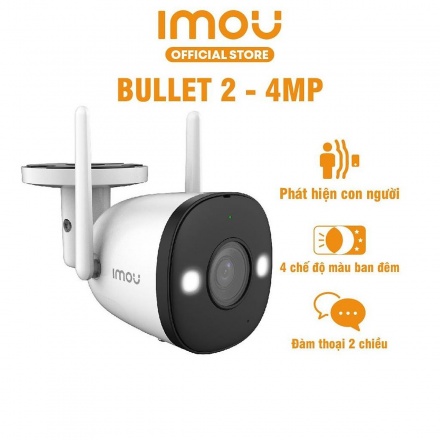 Camera IP IMOU Bullet 2E ngoài trời IPC-F42FP-D 4MP 4K (Có Mic, Led, Full Color)