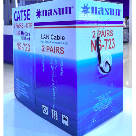 Cáp mạng 4 lõi NASUN NS-723 Cat5e VỎ PVC MỀM ĐẶC 