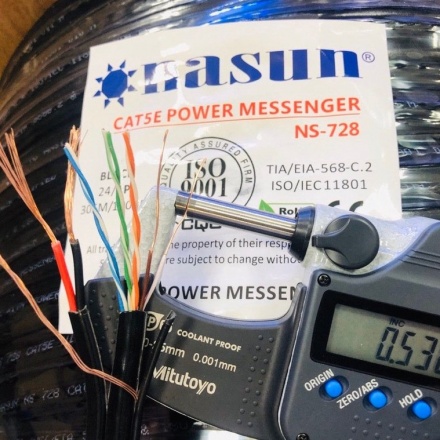 Cáp mạng 8 LÕI + POWER Cat5e NASUN NS-728