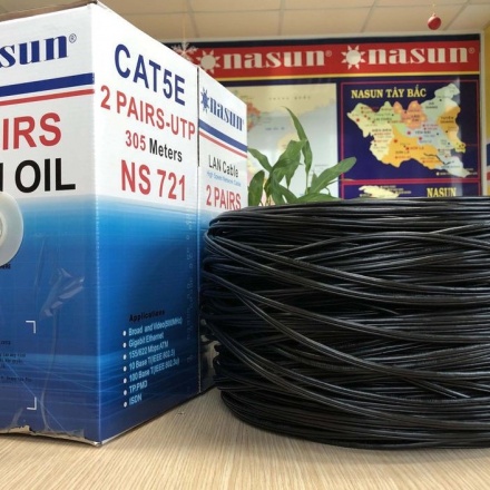 Cáp mạng 4 lõi VỎ PE CỨNG NGOÀI TRỜI Cat5e NASUN NS-721
