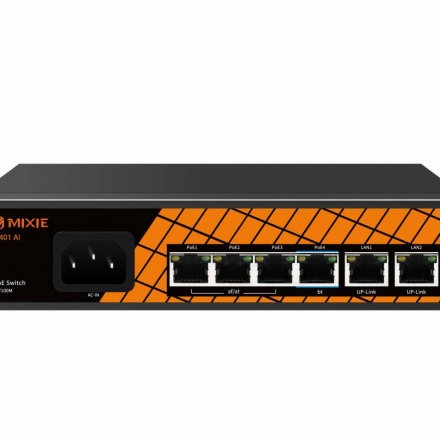 Switch 4 port POE MIXIE PC402 Mini 4+2 100Mbs (Tối đa 250m, Chuẩn AT/AF, 78W, 52V)